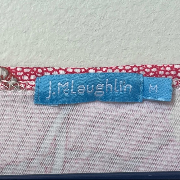 J. McLaughlin Catalina Cloth Red Rope & Shells Stretch V Neck Shirt Size Medium - Picture 4 of 5